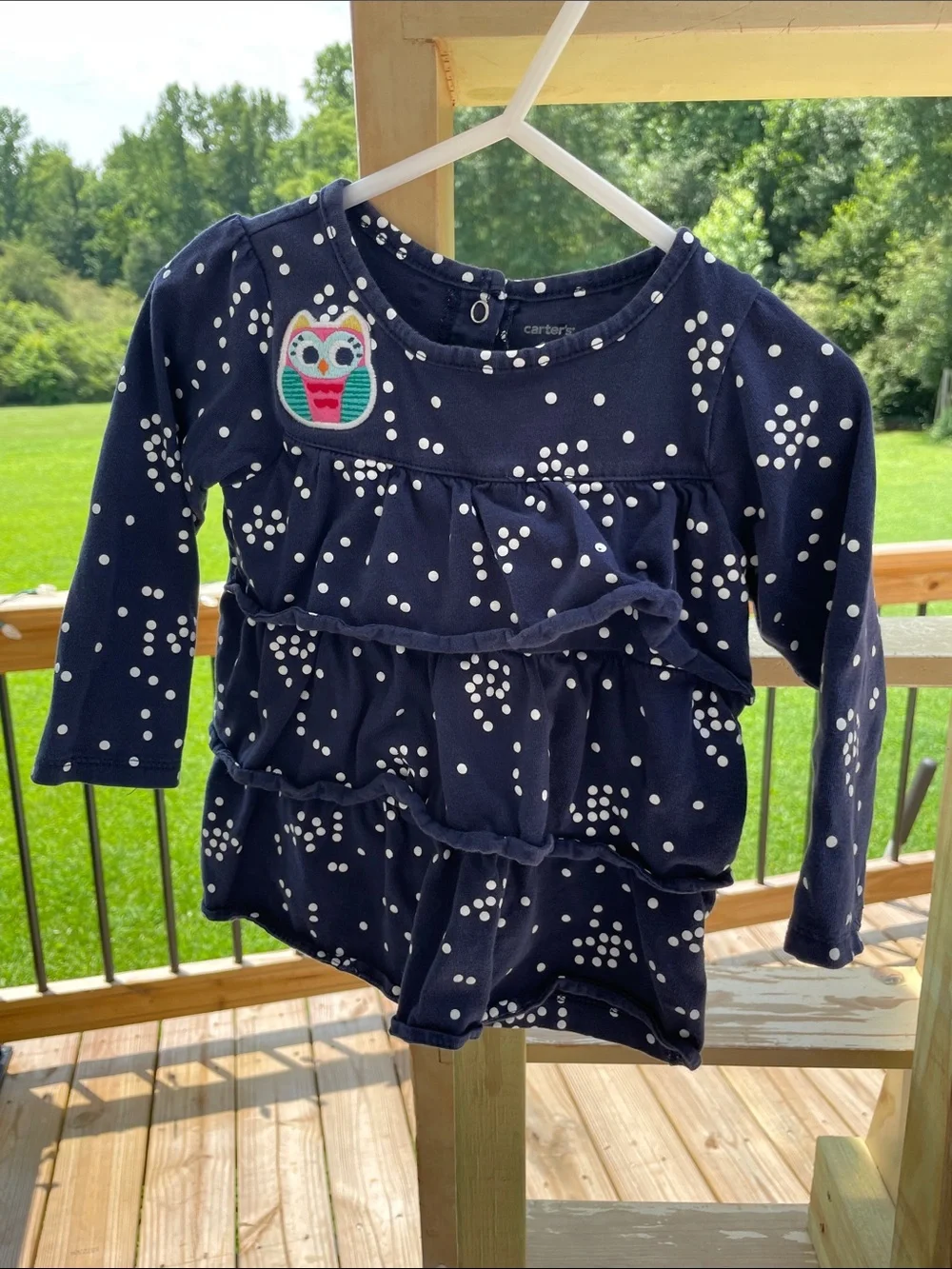 Carter's Navy Blue Long Sleeve Dot Print Top